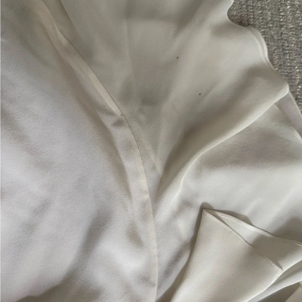 Chloe Elegant 100% Silk Cream Cape Sleeve Blouse - Picture 6 of 9